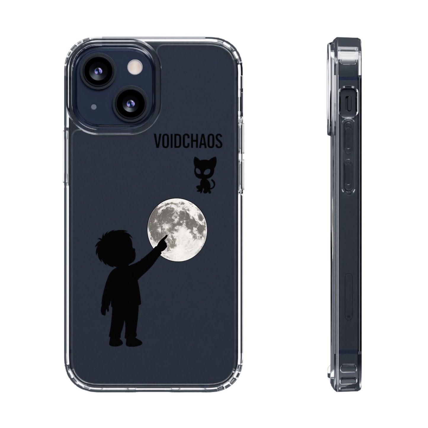 Moonlight Adventure Clear Phone Cases, Celestial Design for Kids, Adventure Gift, Unique Phone Accessories, Halloween, Birthday