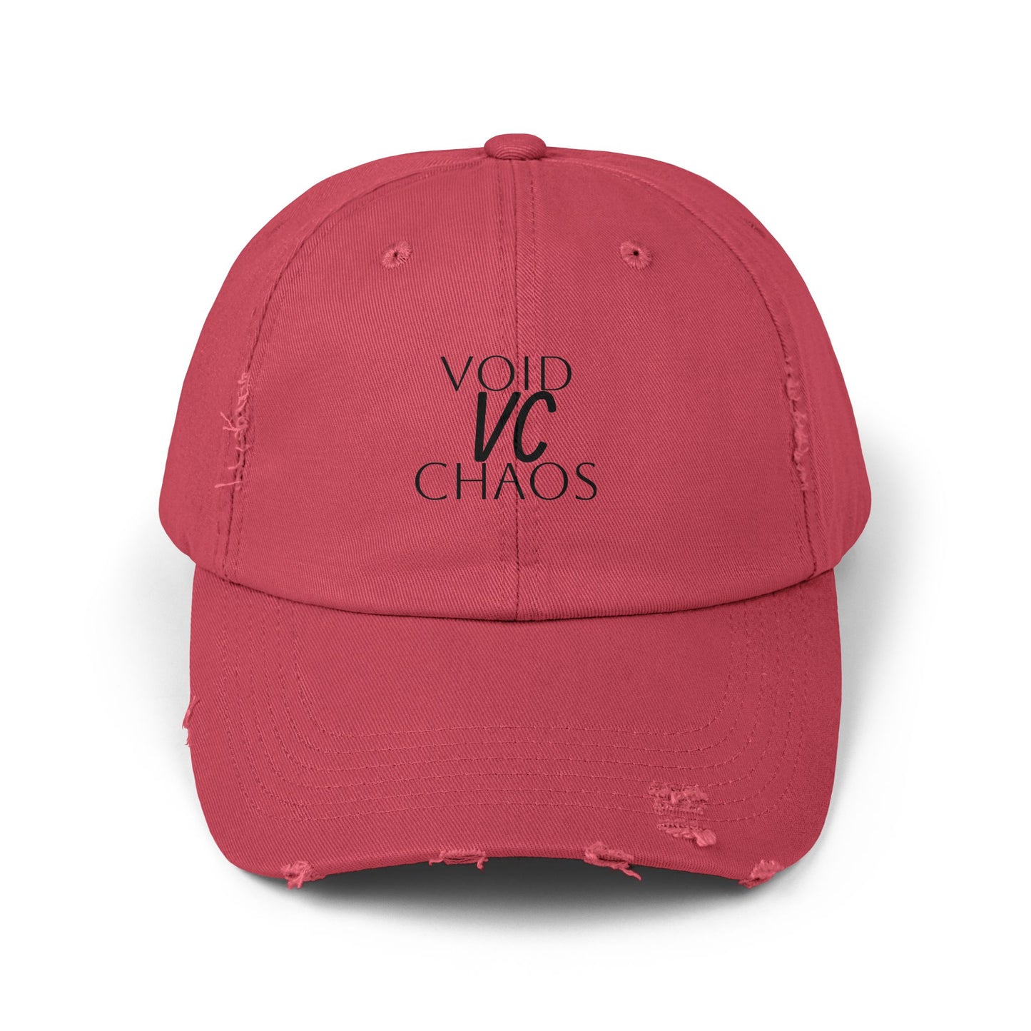Stylish Distressed Cap with 'VOID VC CHAOS' Design, Hipster Gift, Casual Streetwear, Adjustable Hat for All Occasions, Summer Accessory
