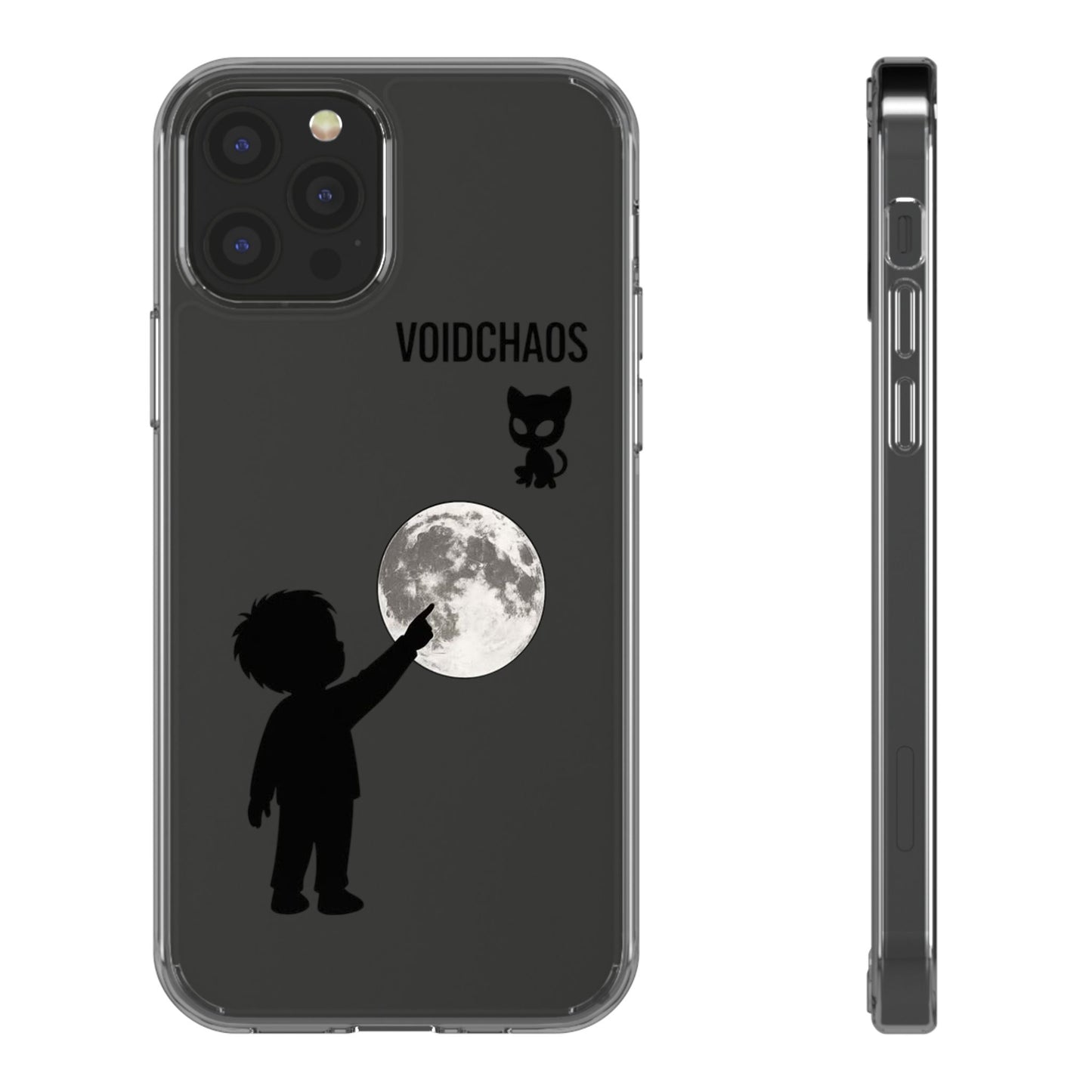 Moonlight Adventure Clear Phone Cases, Celestial Design for Kids, Adventure Gift, Unique Phone Accessories, Halloween, Birthday