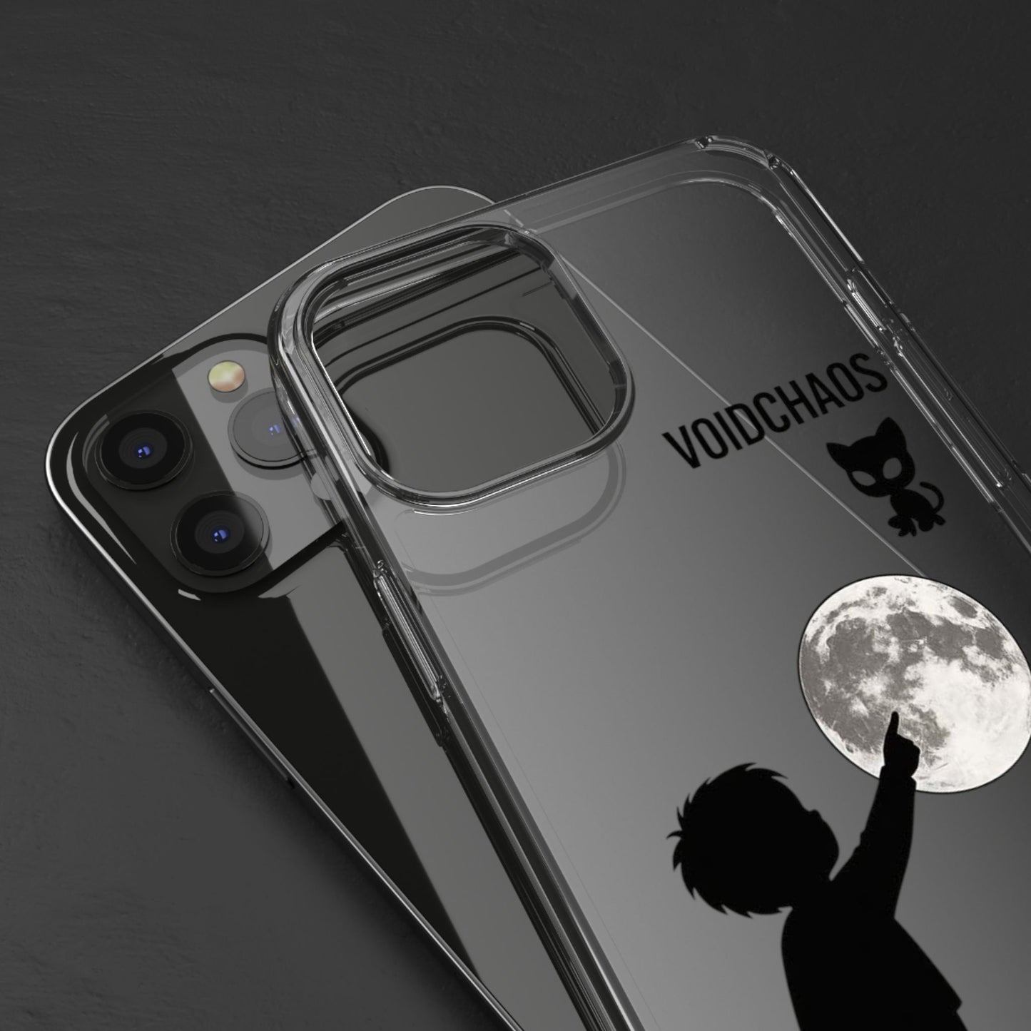 Moonlight Adventure Clear Phone Cases, Celestial Design for Kids, Adventure Gift, Unique Phone Accessories, Halloween, Birthday