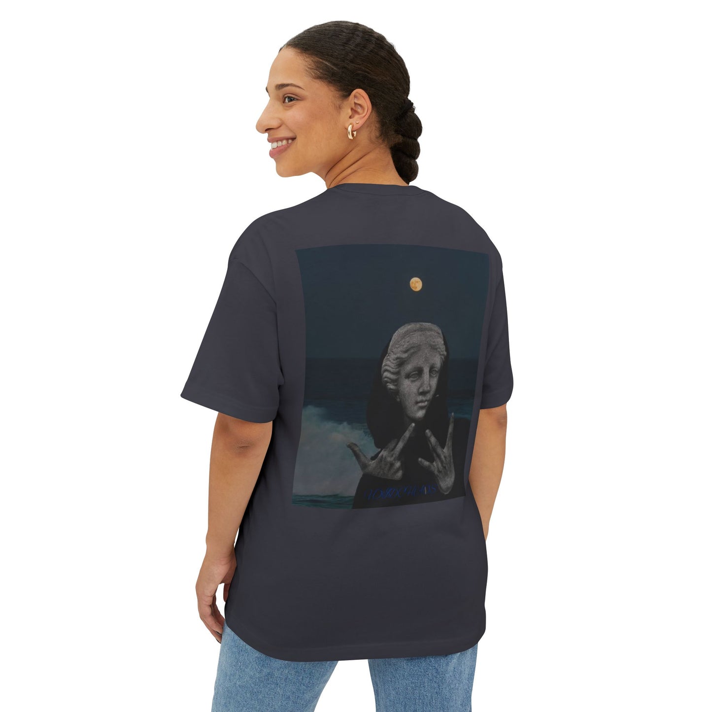 Unisex Oversized Boxy Tee with Artistic Design, Trendy Graphic Shirt, Casual Fashion Top, Gift for Art Lovers, Statement Tee