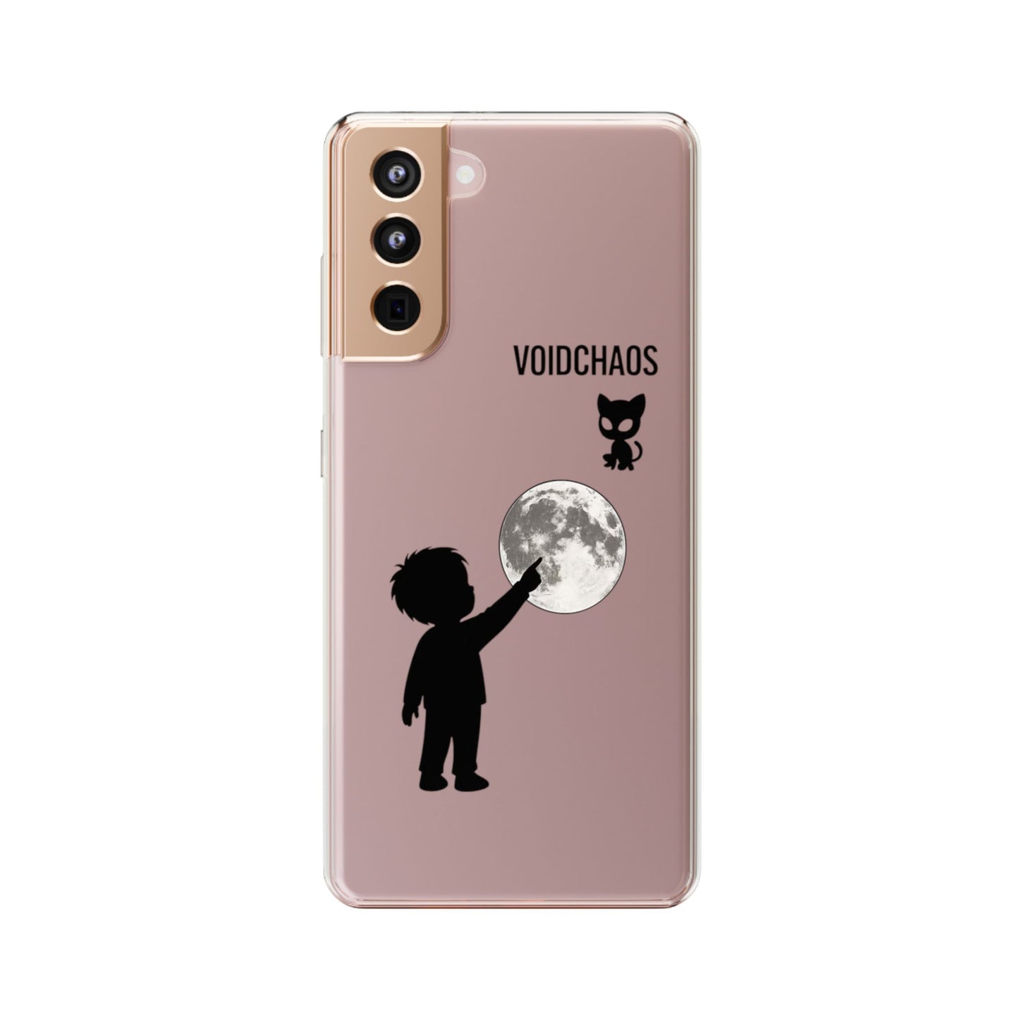 Moonlight Adventure Clear Phone Cases, Celestial Design for Kids, Adventure Gift, Unique Phone Accessories, Halloween, Birthday