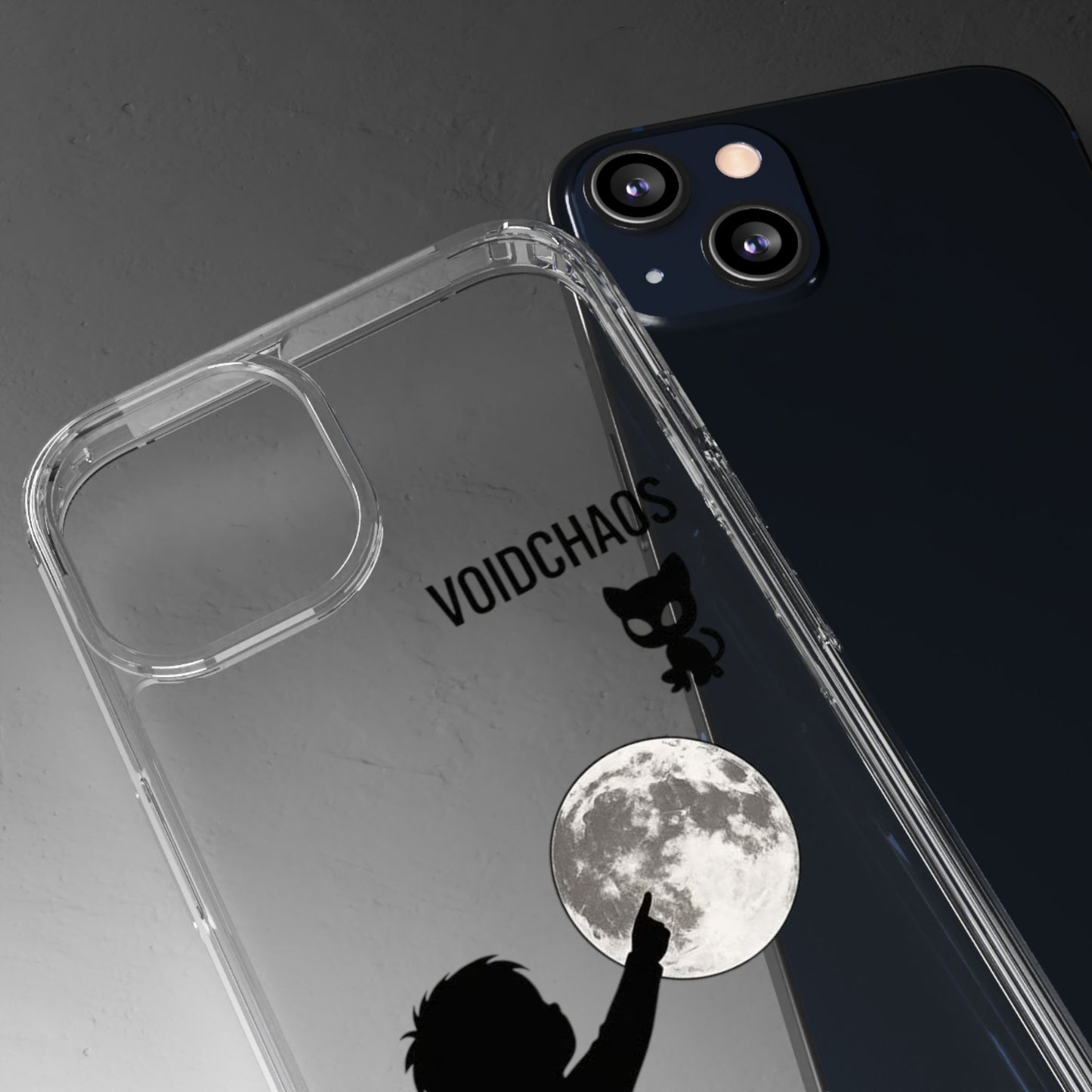 Moonlight Adventure Clear Phone Cases, Celestial Design for Kids, Adventure Gift, Unique Phone Accessories, Halloween, Birthday