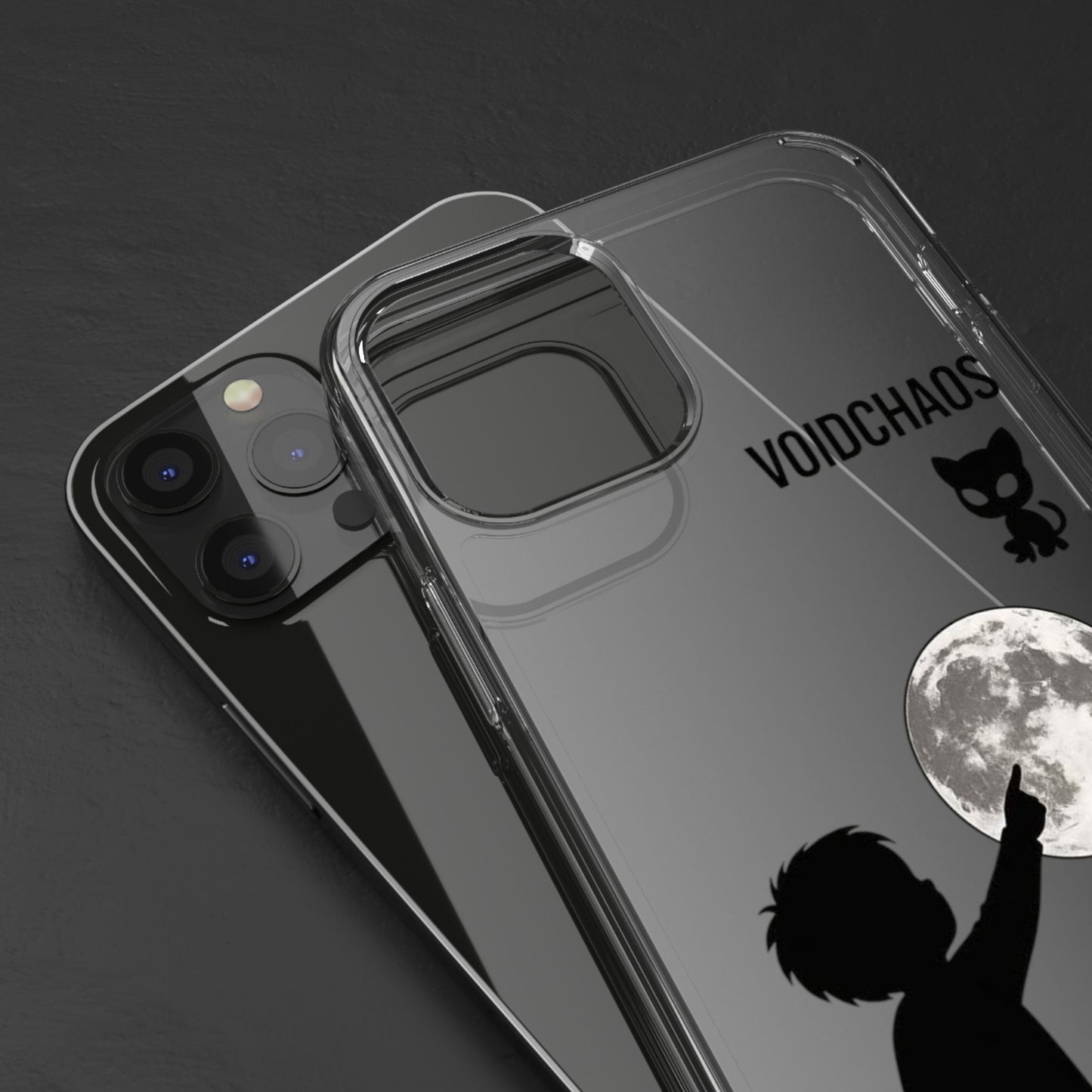 Moonlight Adventure Clear Phone Cases, Celestial Design for Kids, Adventure Gift, Unique Phone Accessories, Halloween, Birthday