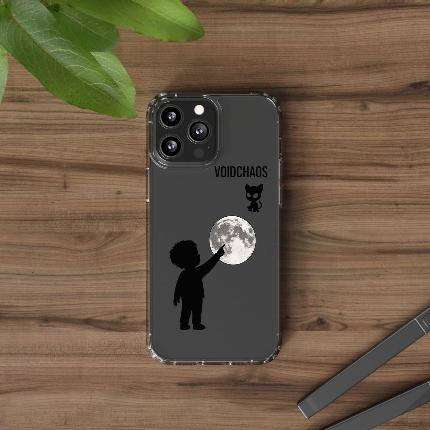 Moonlight Adventure Clear Phone Cases, Celestial Design for Kids, Adventure Gift, Unique Phone Accessories, Halloween, Birthday