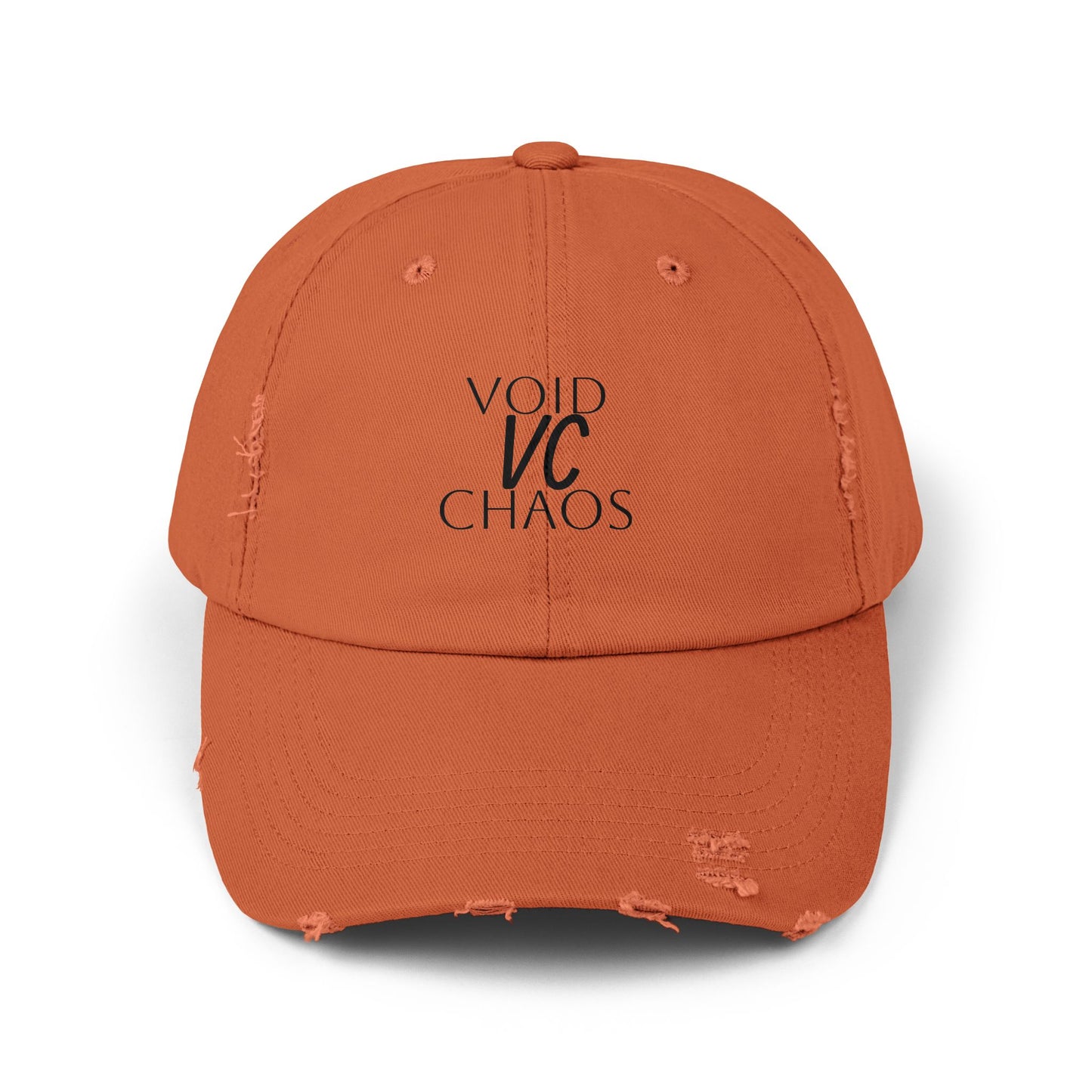 Stylish Distressed Cap with 'VOID VC CHAOS' Design, Hipster Gift, Casual Streetwear, Adjustable Hat for All Occasions, Summer Accessory
