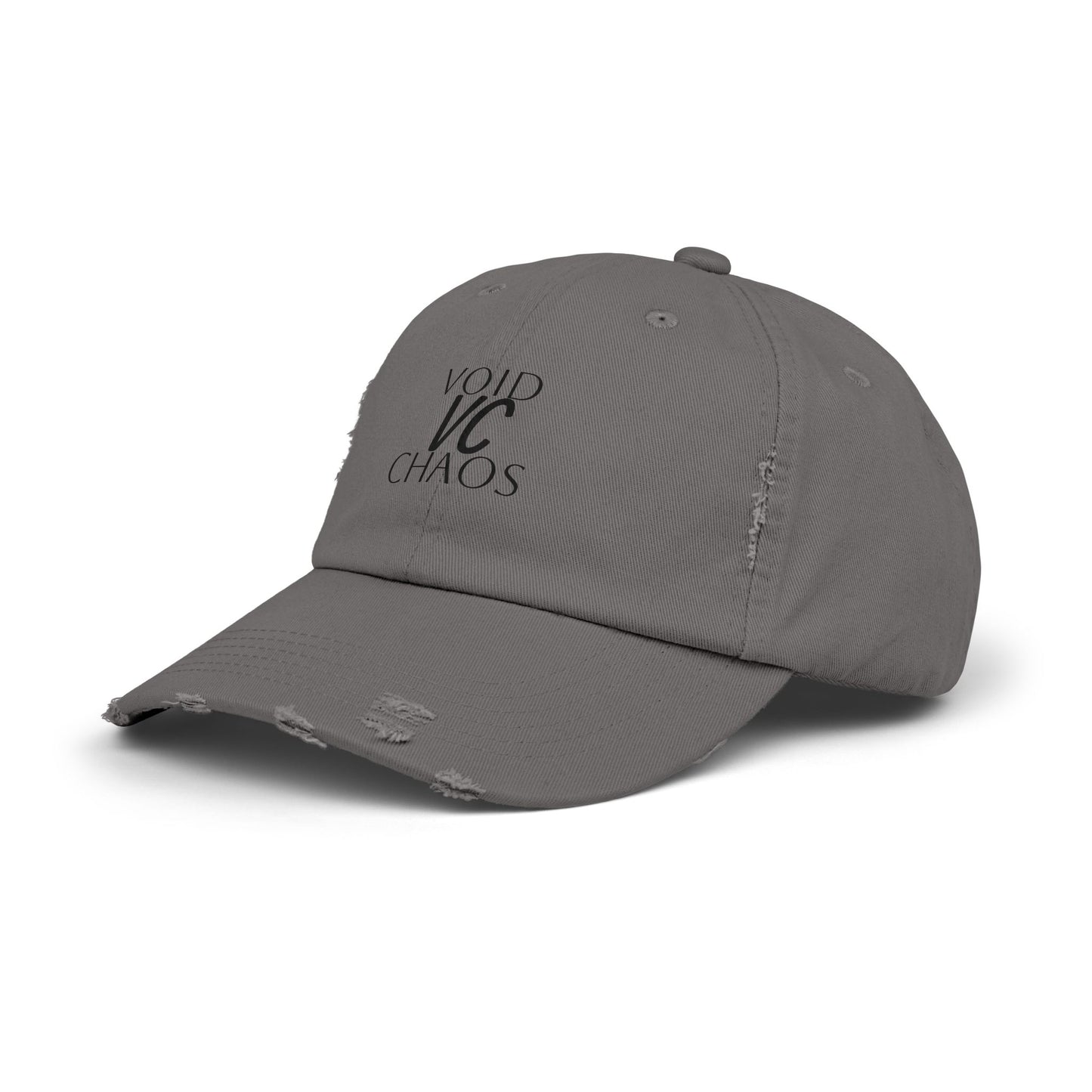 Stylish Distressed Cap with 'VOID VC CHAOS' Design, Hipster Gift, Casual Streetwear, Adjustable Hat for All Occasions, Summer Accessory