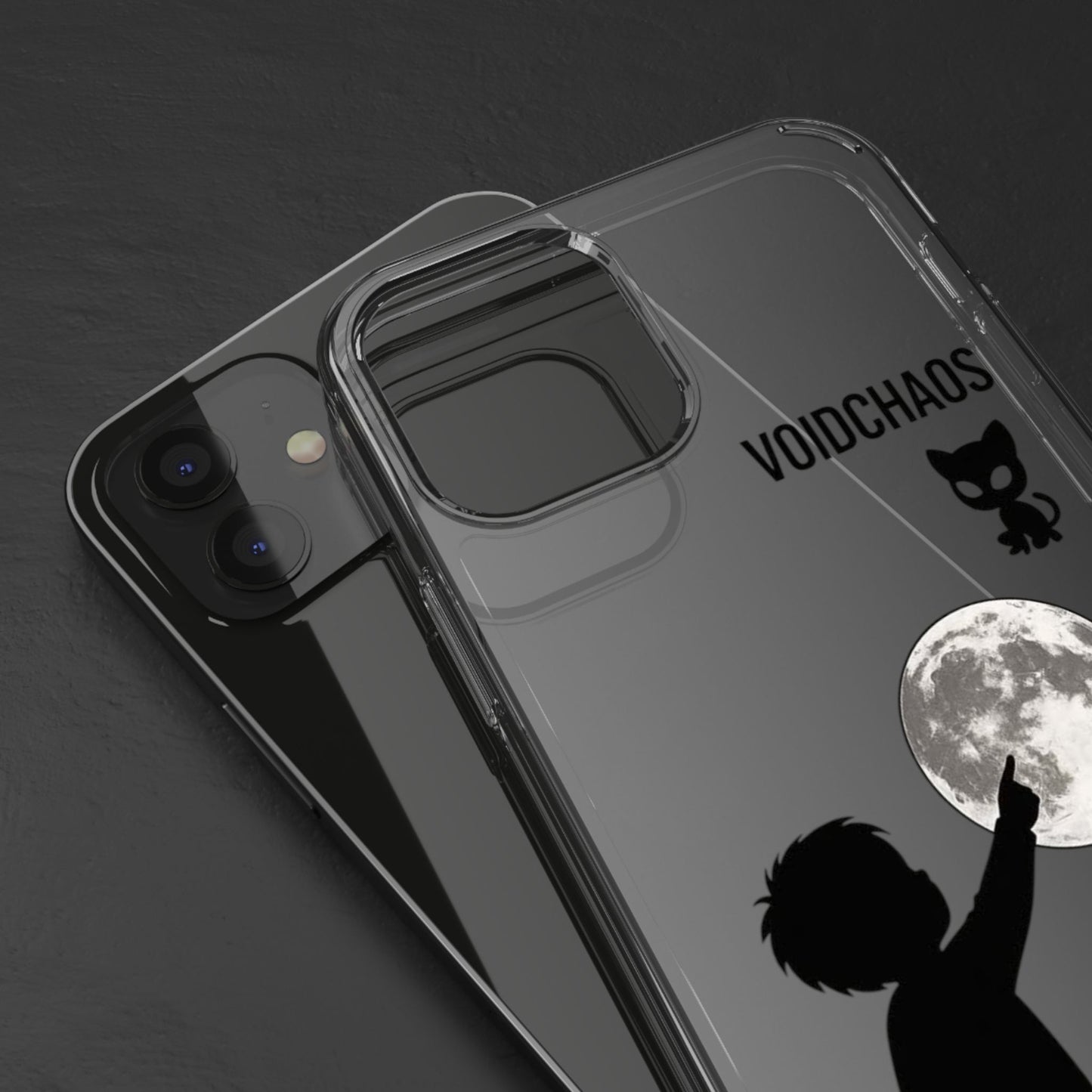 Moonlight Adventure Clear Phone Cases, Celestial Design for Kids, Adventure Gift, Unique Phone Accessories, Halloween, Birthday
