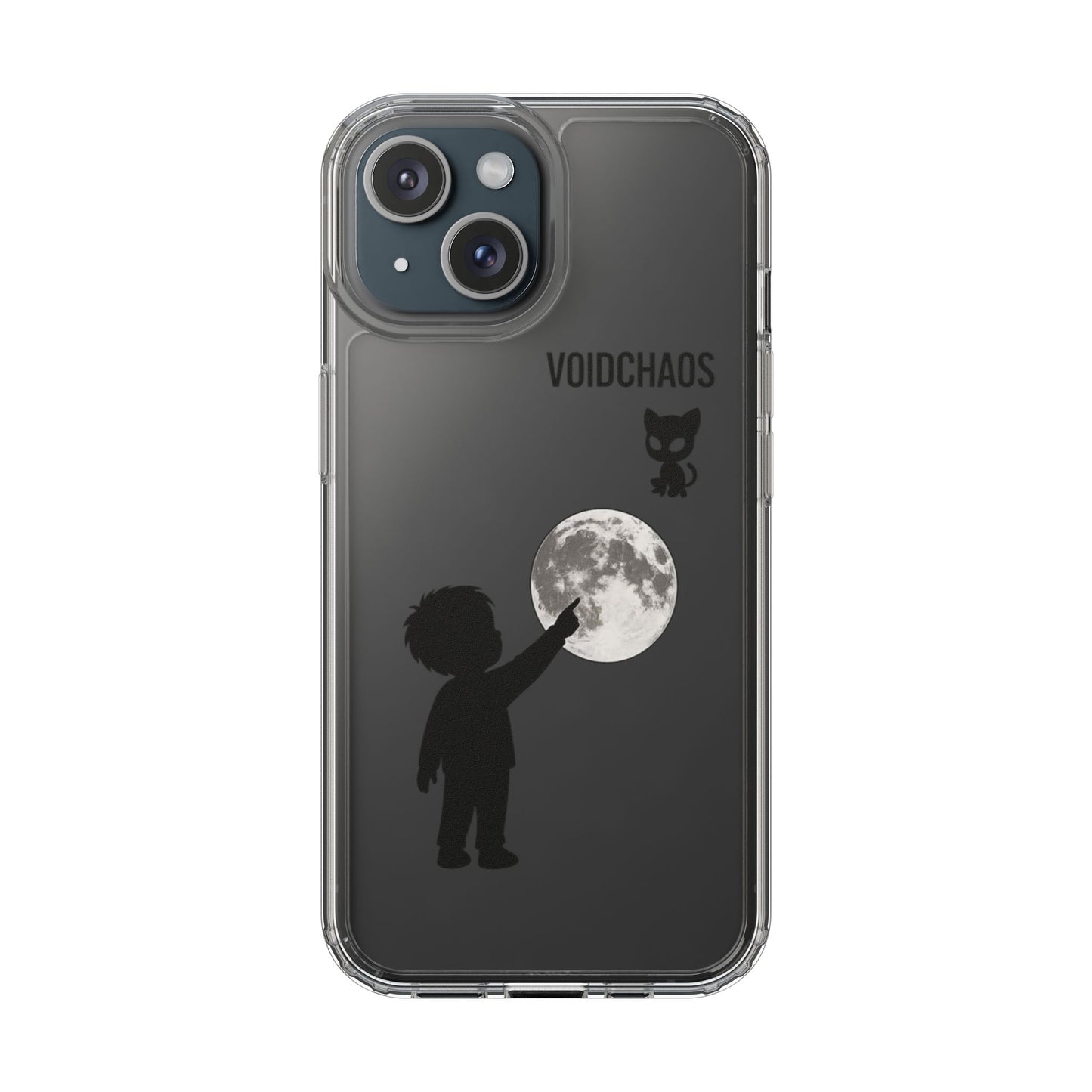 Moonlight Adventure Clear Phone Cases, Celestial Design for Kids, Adventure Gift, Unique Phone Accessories, Halloween, Birthday