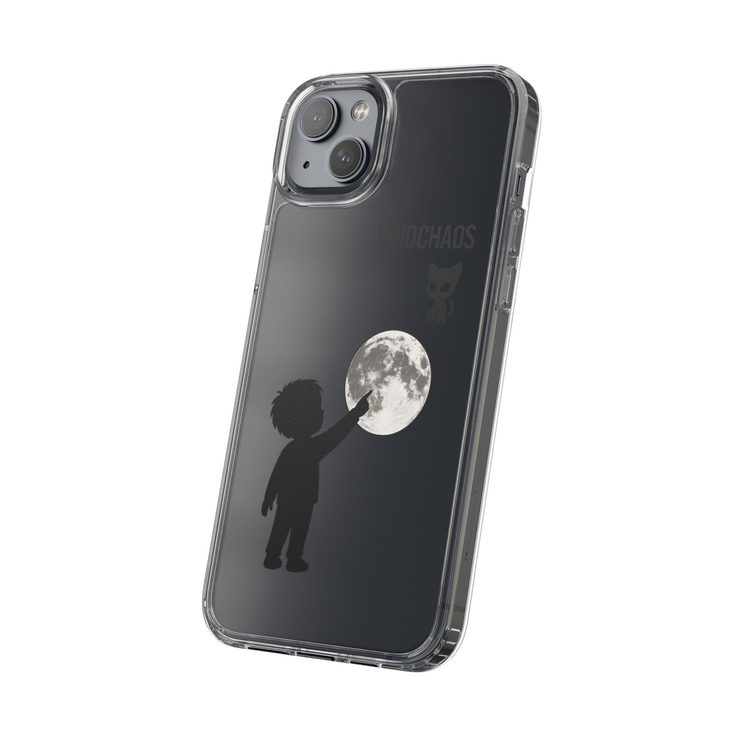 Moonlight Adventure Clear Phone Cases, Celestial Design for Kids, Adventure Gift, Unique Phone Accessories, Halloween, Birthday