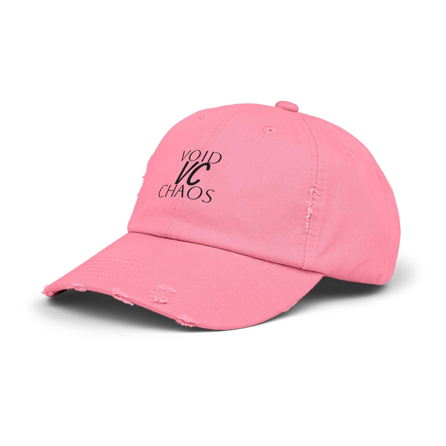 Stylish Distressed Cap with 'VOID VC CHAOS' Design, Hipster Gift, Casual Streetwear, Adjustable Hat for All Occasions, Summer Accessory