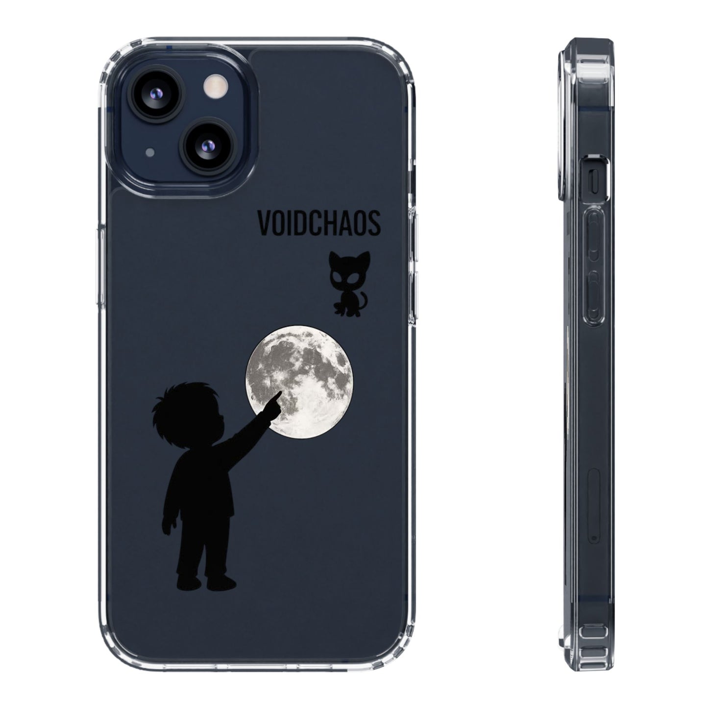 Moonlight Adventure Clear Phone Cases, Celestial Design for Kids, Adventure Gift, Unique Phone Accessories, Halloween, Birthday