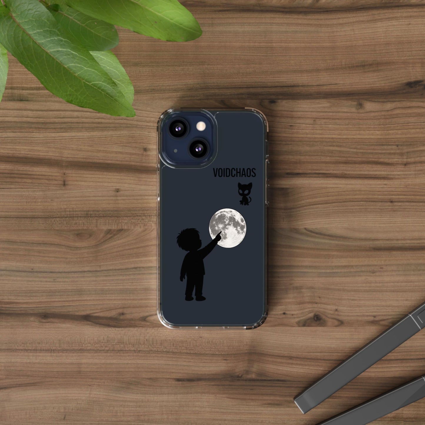 Moonlight Adventure Clear Phone Cases, Celestial Design for Kids, Adventure Gift, Unique Phone Accessories, Halloween, Birthday