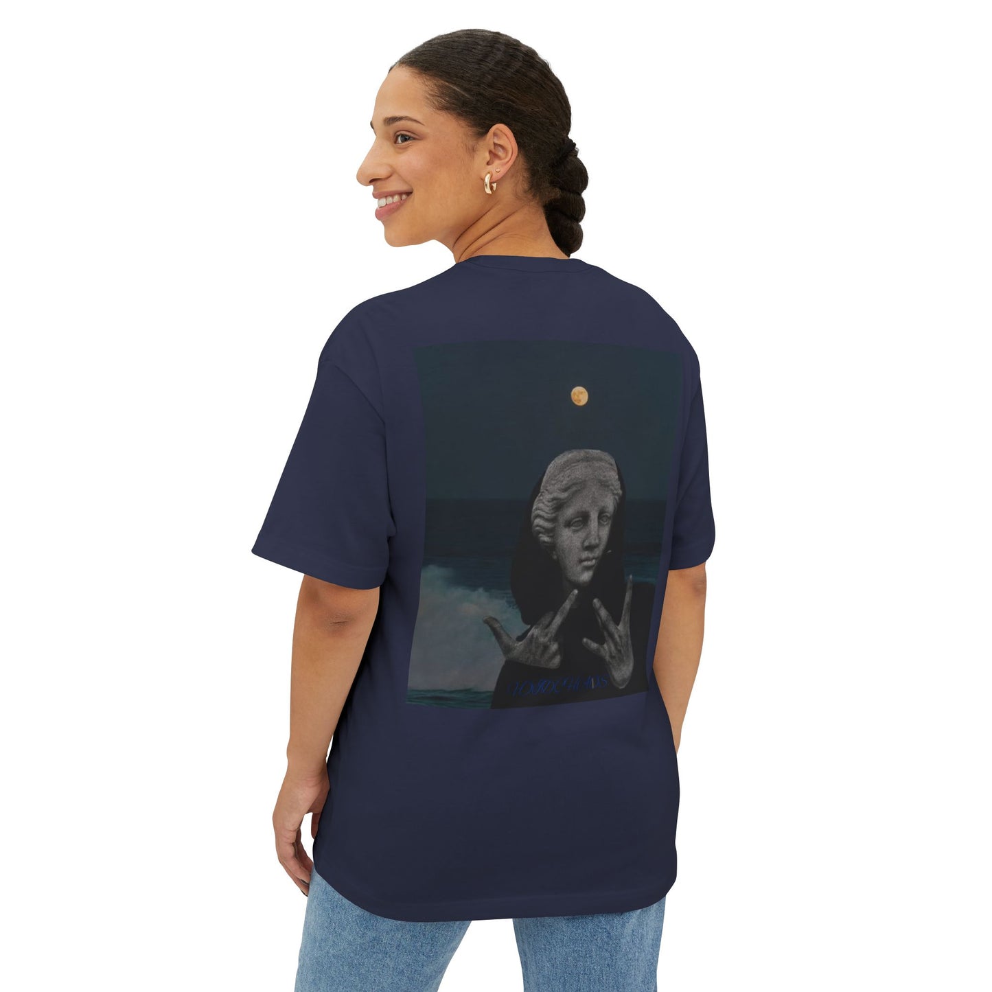 Unisex Oversized Boxy Tee with Artistic Design, Trendy Graphic Shirt, Casual Fashion Top, Gift for Art Lovers, Statement Tee