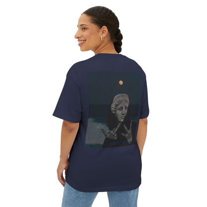 Unisex Oversized Boxy Tee with Artistic Design, Trendy Graphic Shirt, Casual Fashion Top, Gift for Art Lovers, Statement Tee