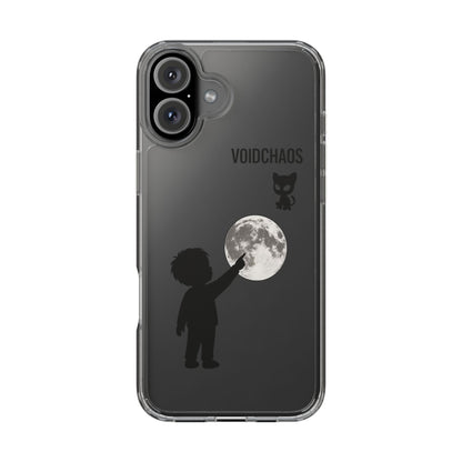 Moonlight Adventure Clear Phone Cases, Celestial Design for Kids, Adventure Gift, Unique Phone Accessories, Halloween, Birthday