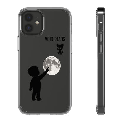 Moonlight Adventure Clear Phone Cases, Celestial Design for Kids, Adventure Gift, Unique Phone Accessories, Halloween, Birthday