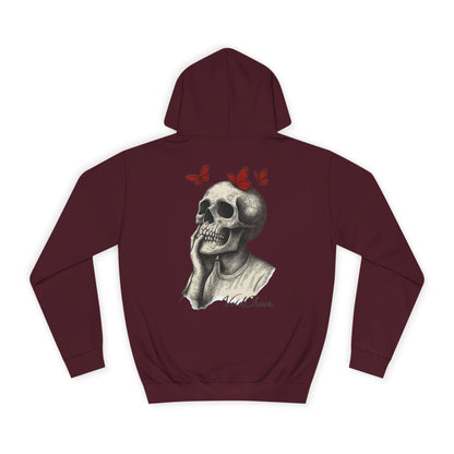 Fashionable Unisex College Hoodie with Skull and Butterfly Design, Cozy College Gear, Unique Graphic Apparel, Perfect for Casual Days, [...]