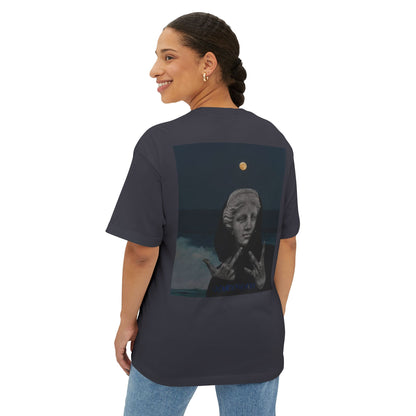 Unisex Oversized Boxy Tee with Artistic Design, Trendy Graphic Shirt, Casual Fashion Top, Gift for Art Lovers, Statement Tee