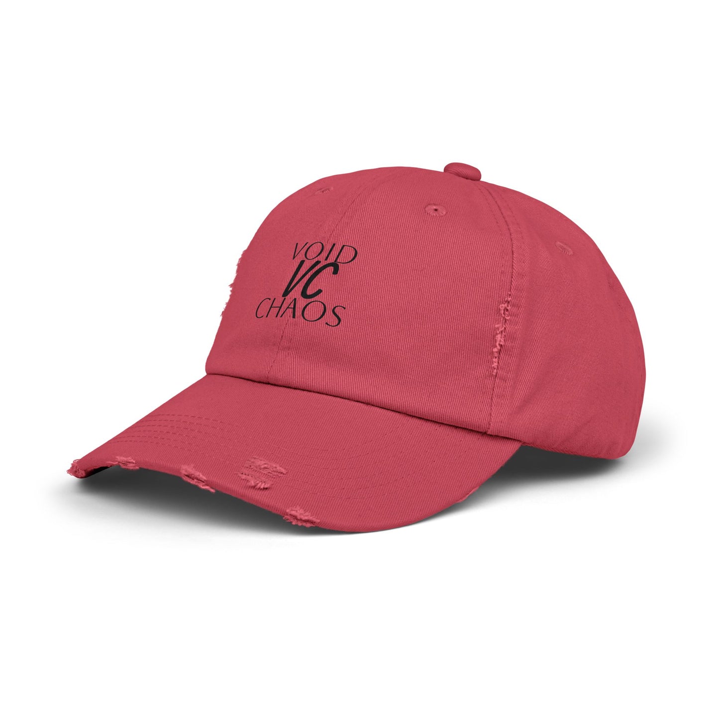 Stylish Distressed Cap with 'VOID VC CHAOS' Design, Hipster Gift, Casual Streetwear, Adjustable Hat for All Occasions, Summer Accessory