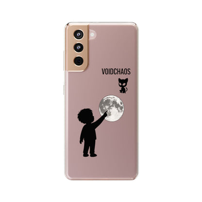 Moonlight Adventure Clear Phone Cases, Celestial Design for Kids, Adventure Gift, Unique Phone Accessories, Halloween, Birthday