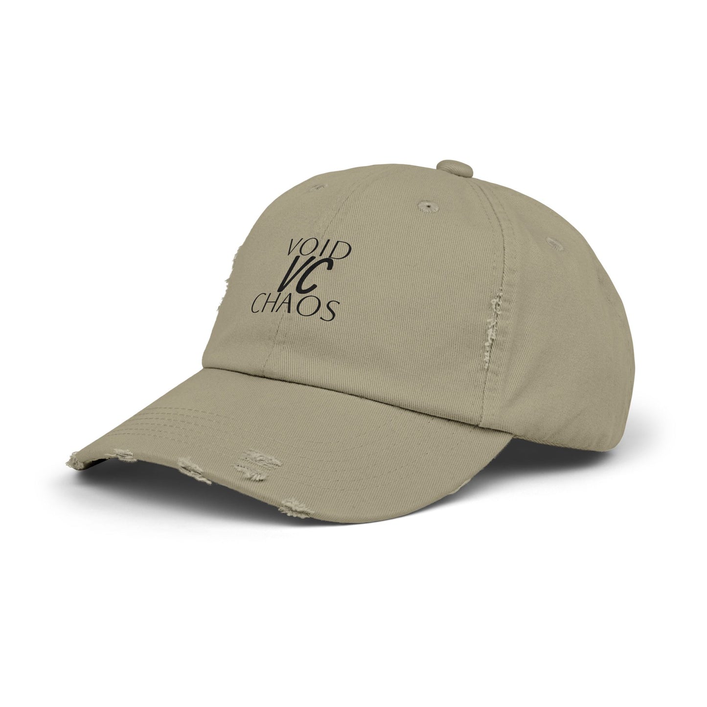 Stylish Distressed Cap with 'VOID VC CHAOS' Design, Hipster Gift, Casual Streetwear, Adjustable Hat for All Occasions, Summer Accessory