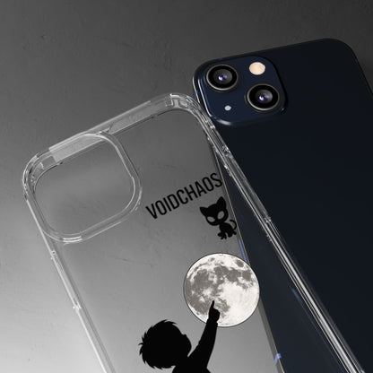 Moonlight Adventure Clear Phone Cases, Celestial Design for Kids, Adventure Gift, Unique Phone Accessories, Halloween, Birthday