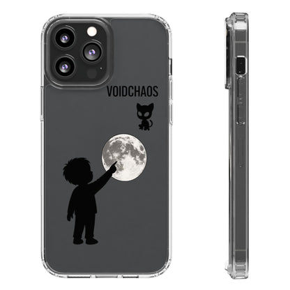 Moonlight Adventure Clear Phone Cases, Celestial Design for Kids, Adventure Gift, Unique Phone Accessories, Halloween, Birthday
