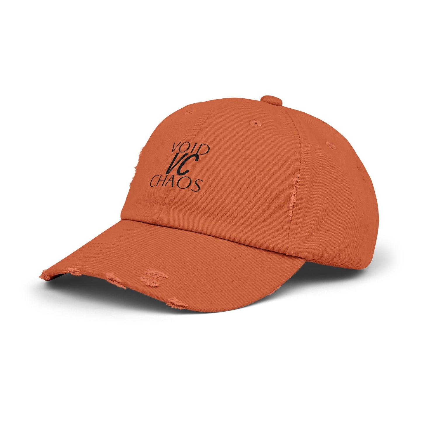 Stylish Distressed Cap with 'VOID VC CHAOS' Design, Hipster Gift, Casual Streetwear, Adjustable Hat for All Occasions, Summer Accessory