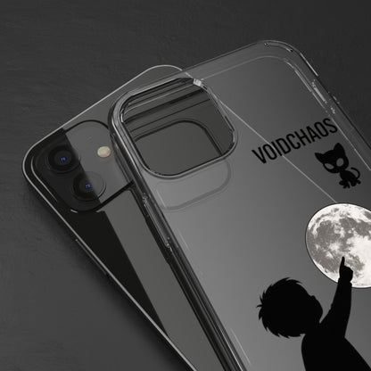 Moonlight Adventure Clear Phone Cases, Celestial Design for Kids, Adventure Gift, Unique Phone Accessories, Halloween, Birthday