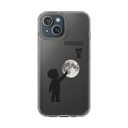 Moonlight Adventure Clear Phone Cases, Celestial Design for Kids, Adventure Gift, Unique Phone Accessories, Halloween, Birthday