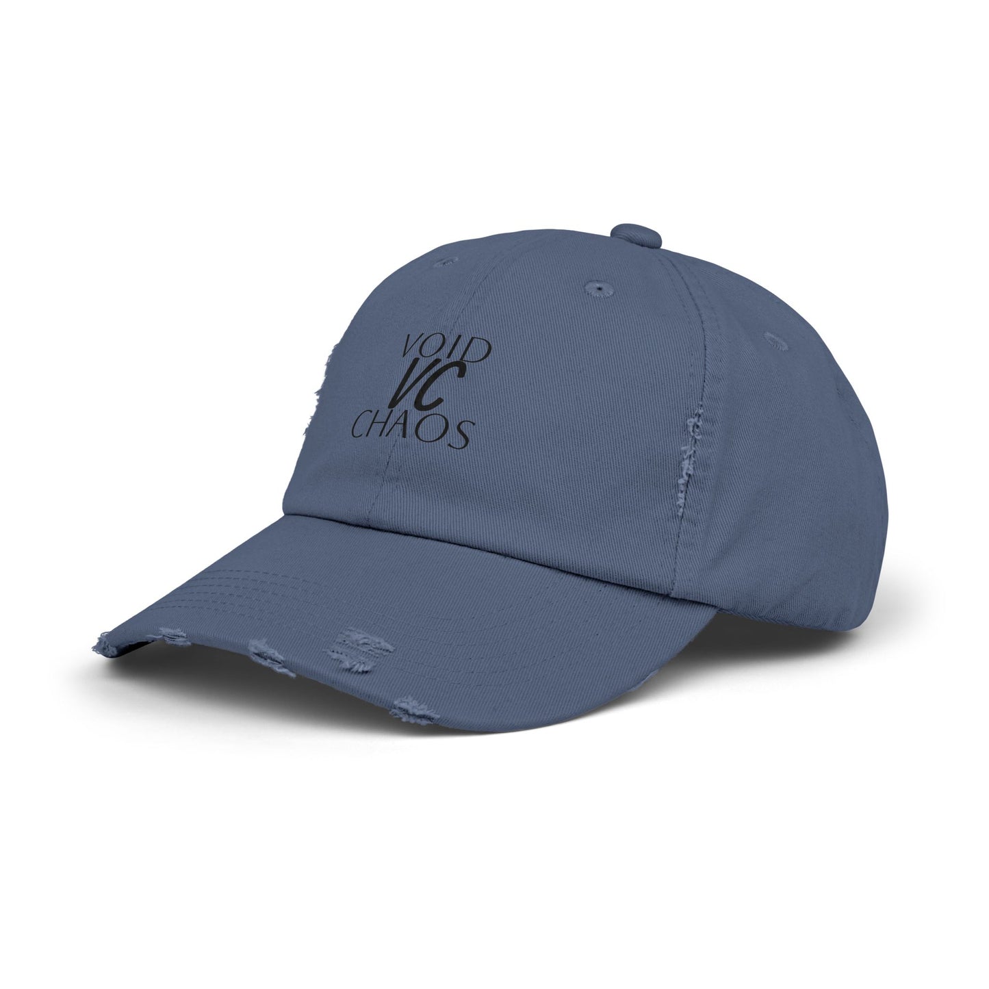 Stylish Distressed Cap with 'VOID VC CHAOS' Design, Hipster Gift, Casual Streetwear, Adjustable Hat for All Occasions, Summer Accessory